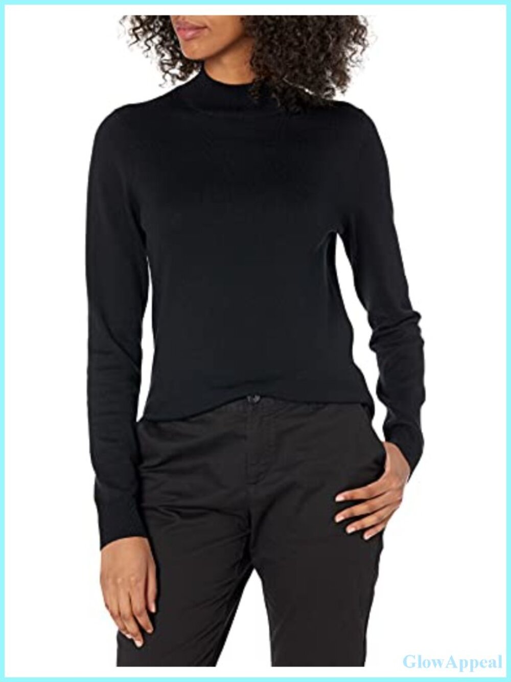 Women's Lightweight Mock Neck Pullover Sweater Regular Fit Long Sleeve
